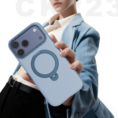 Apple iPhone 17 Pro Max Case M-safe Charging Feature Metal Stand Liquid Silicone Lenses CK223 Cover - 11