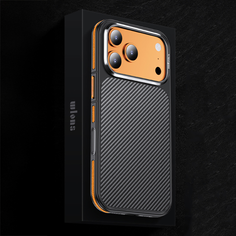 Apple iPhone 17 Pro Max Case Matte Transparent Carbon Fiber Look Wlons Marine Cover - 11