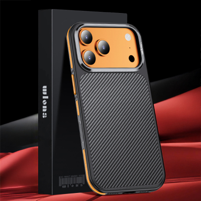 Apple iPhone 17 Pro Max Case Matte Transparent Carbon Fiber Look Wlons Marine Cover - 20