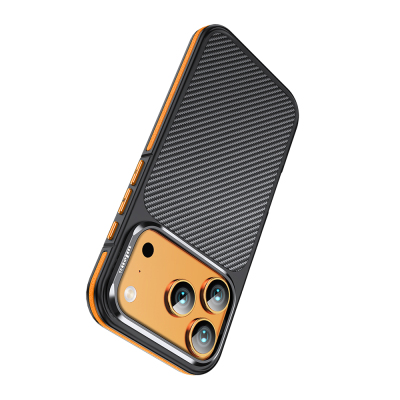 Apple iPhone 17 Pro Max Case Matte Transparent Carbon Fiber Look Wlons Marine Cover - 6