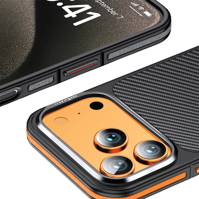 Apple iPhone 17 Pro Max Case Matte Transparent Carbon Fiber Look Wlons Marine Cover - 9