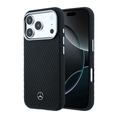 Apple iPhone 17 Pro Max Case – Mercedes-Benz Officially Licensed – M-Safe Charging Compatible – Wrap Wood & Leather Cover with 3D Metal Logo - 1