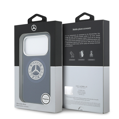 Apple iPhone 17 Pro Max Case Mercedes Benz Original Licensed M-Safe Charging Feature Dual Layer PC Nostalgic Star Design Cover - 30