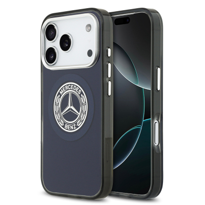 Apple iPhone 17 Pro Max Case Mercedes Benz Original Licensed M-Safe Charging Feature Dual Layer PC Nostalgic Star Design Cover - 2