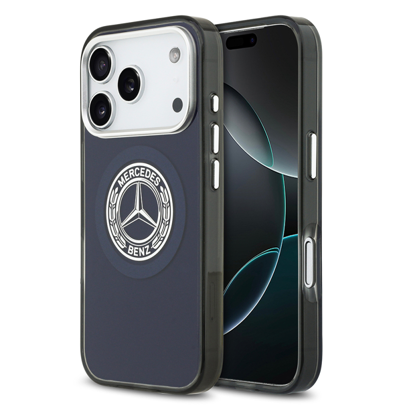 Apple iPhone 17 Pro Max Case Mercedes Benz Original Licensed M-Safe Charging Feature Dual Layer PC Nostalgic Star Design Cover - 2