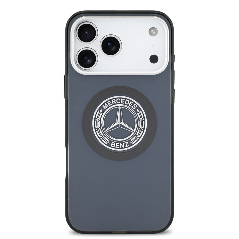 Apple iPhone 17 Pro Max Case Mercedes Benz Original Licensed M-Safe Charging Feature Dual Layer PC Nostalgic Star Design Cover - 25