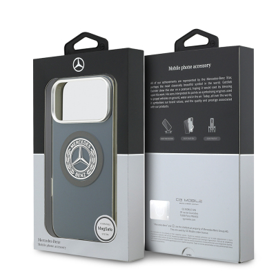 Apple iPhone 17 Pro Max Case Mercedes Benz Original Licensed M-Safe Charging Feature Dual Layer PC Nostalgic Star Design Cover - 33