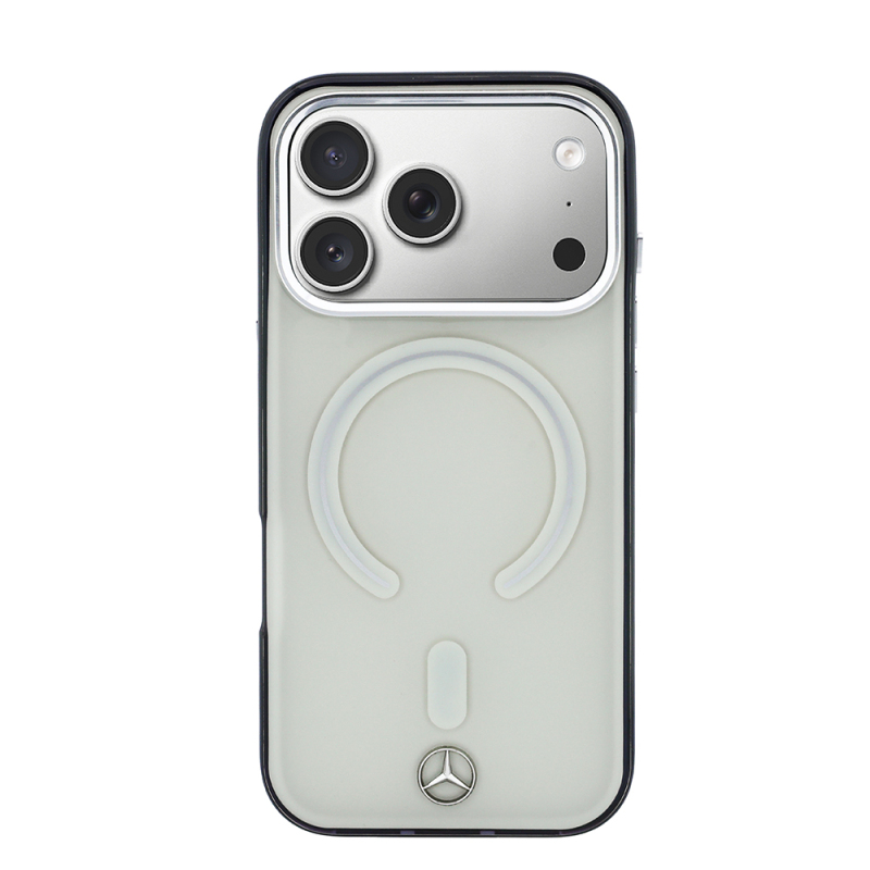Apple iPhone 17 Pro Max Case – Officially Licensed Mercedes-Benz – Transparent Cover with Iconic 3D Metal Logo and MagSafe Charging Support - 3