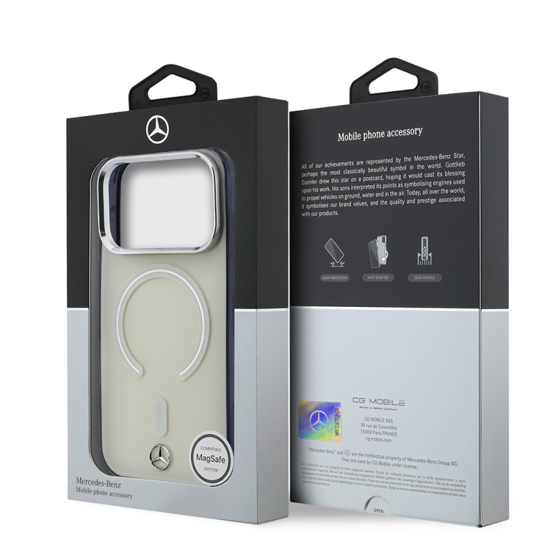Apple iPhone 17 Pro Max Case – Officially Licensed Mercedes-Benz – Transparent Cover with Iconic 3D Metal Logo and MagSafe Charging Support - 8