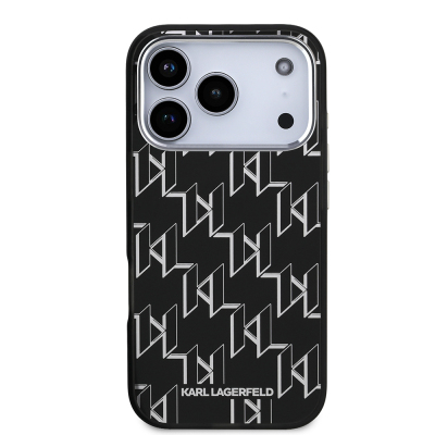 Apple iPhone 17 Pro Max Case Original Licensed M-Safe Charging Feature Karl Lagerfeld IML Printed Monogram Design Cover - 4
