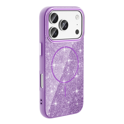 Apple iPhone 17 Pro Max Case Shining Glitter Zore Okso Cover M-safe Charging Feature - 11