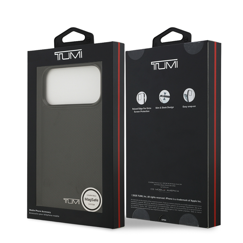 Apple iPhone 17 Pro Max Case TUMI M-safe Charging Feature Leather Dotted Design Cover - 9