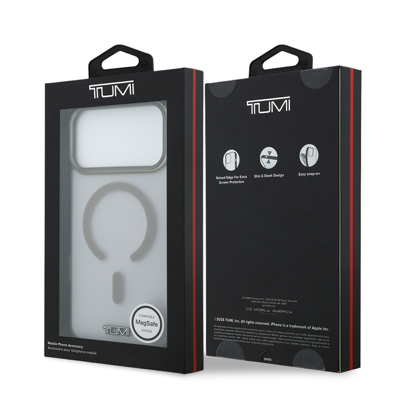 Apple iPhone 17 Pro Max Case TUMI Original Licensed M-safe Charging Frosted Transparent Cover - 17