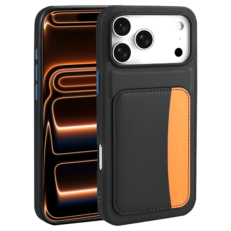 Apple iPhone 17 Pro Max Case with Card Holder Zore X-Card Silicone Cover - 10