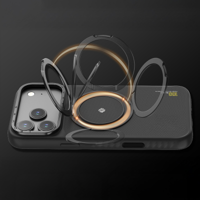 Apple iPhone 17 Pro Max Case with M-safe Charging Feature and Metal Stand Lenyes CK225 Kevlar Cover - 8