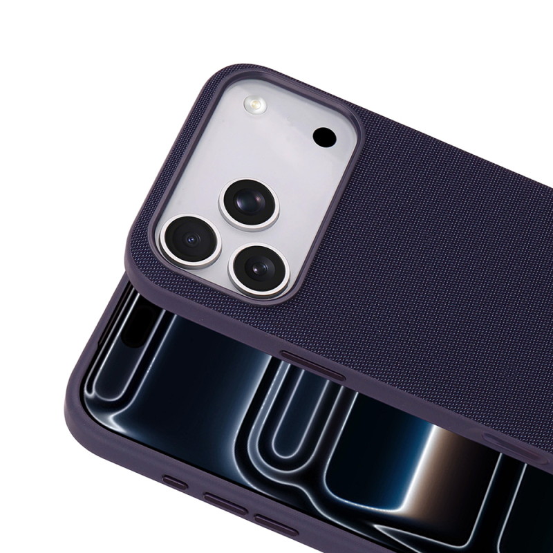 Apple iPhone 17 Pro Max Case with M-Safe Charging Feature, Fabric Design, Zore Miami Hard PC Cover - 13