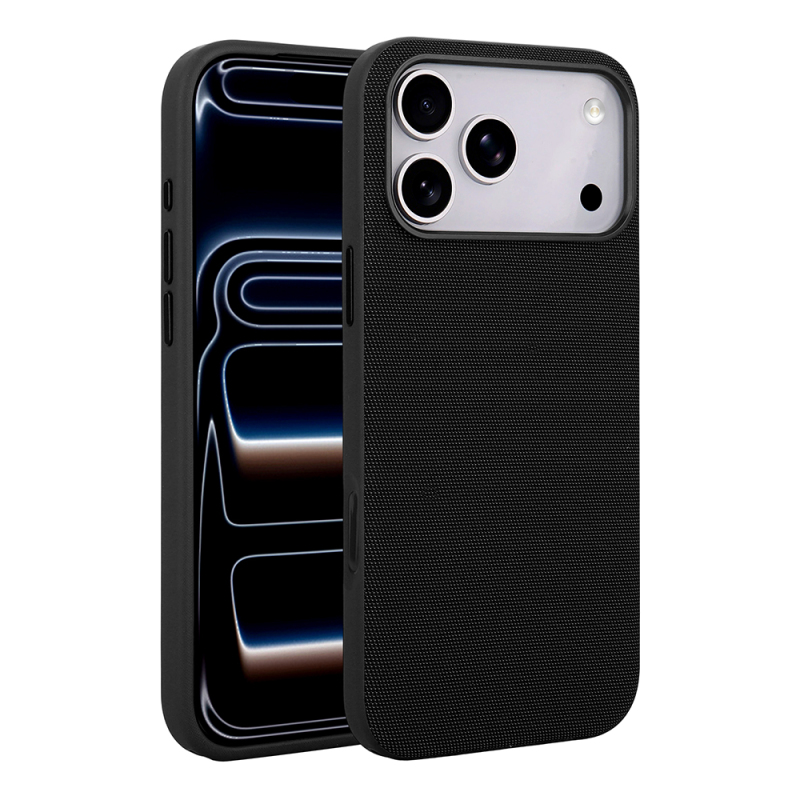 Apple iPhone 17 Pro Max Case with M-Safe Charging Feature, Fabric Design, Zore Miami Hard PC Cover - 5