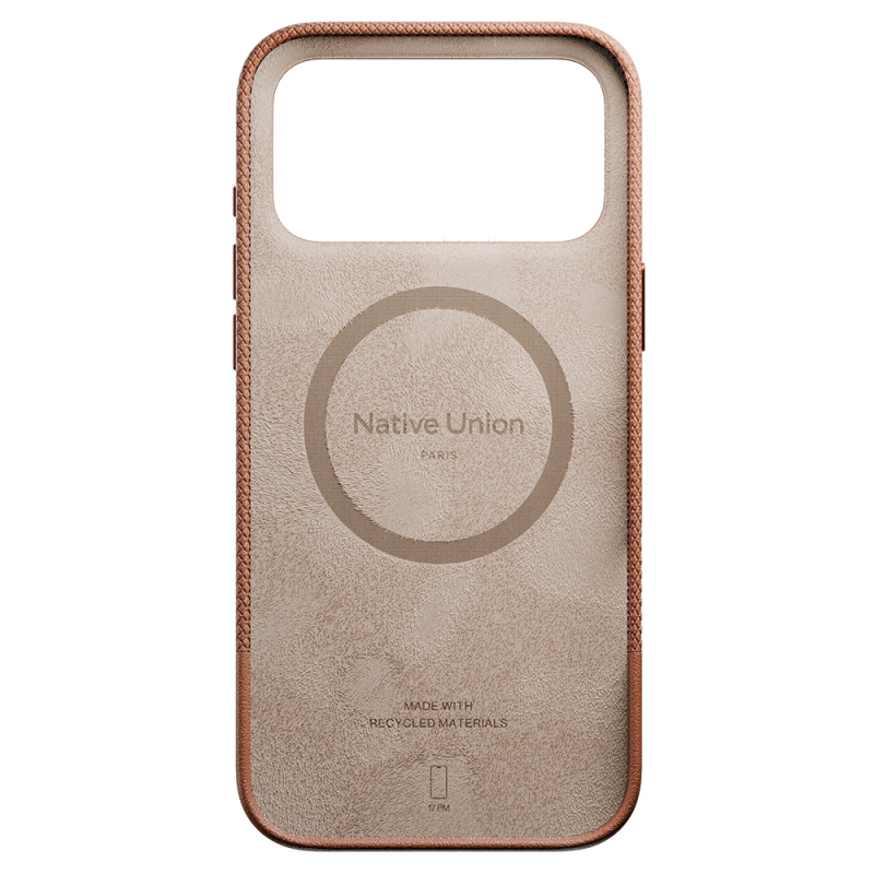 Apple iPhone 17 Pro Max Case with M-safe Charging Feature, Leather Textured Native Union RE Classic Series Cover - 21
