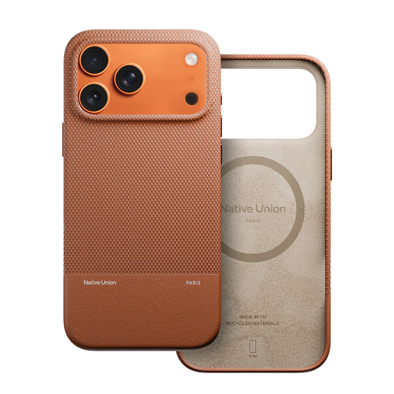 Apple iPhone 17 Pro Max Case with M-safe Charging Feature, Leather Textured Native Union RE Classic Series Cover - 22