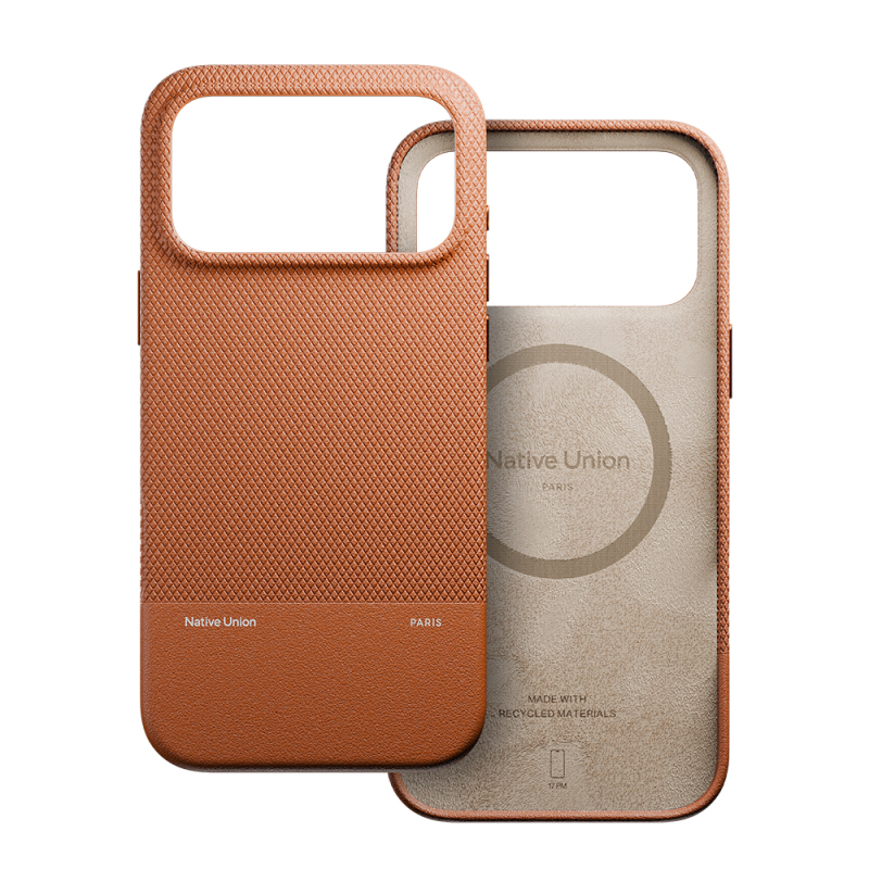 Apple iPhone 17 Pro Max Case with M-safe Charging Feature, Leather Textured Native Union RE Classic Series Cover - 23