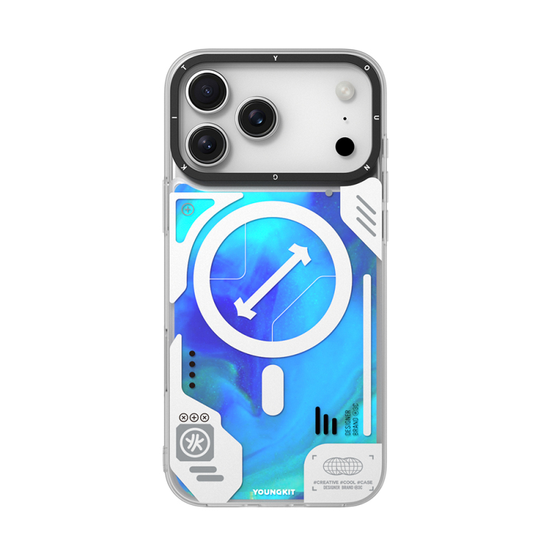 Apple iPhone 17 Pro Max Case with M-safe Charging Feature, Shiny Sandy Liquid Design, Galaxy Fantasy Series Cover - 3
