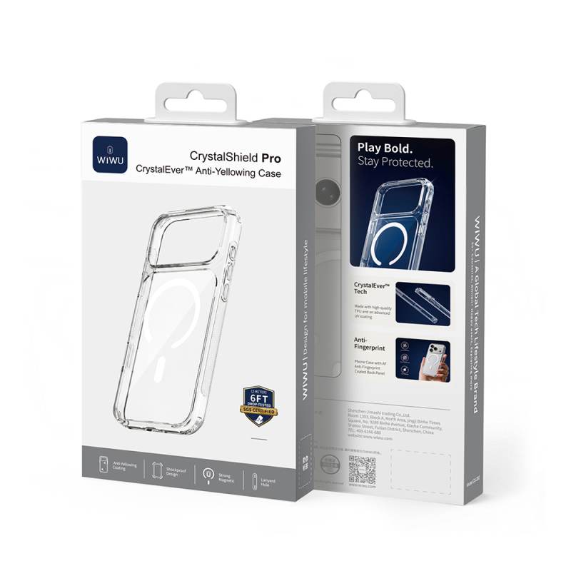 Apple iPhone 17 Pro Max Case with M-safe Charging Feature Wiwu CS-202 Crystal Shield Pro Series Anti-Yellowing Hard PC Cover - 4