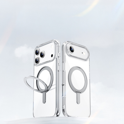 Apple iPhone 17 Pro Max Case with M-safe Charging Feature Wiwu MCC-201 iShield Ultra Series Crystal Hard PC Cover with Stand - 6