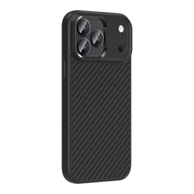 Apple iPhone 17 Pro Max Case with M-Safe Charging Function Carbon Fiber Look Zore Truva Silicone Cover - 5