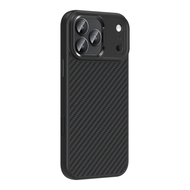 Apple iPhone 17 Pro Max Case with M-Safe Charging Function Carbon Fiber Look Zore Truva Silicone Cover - 5