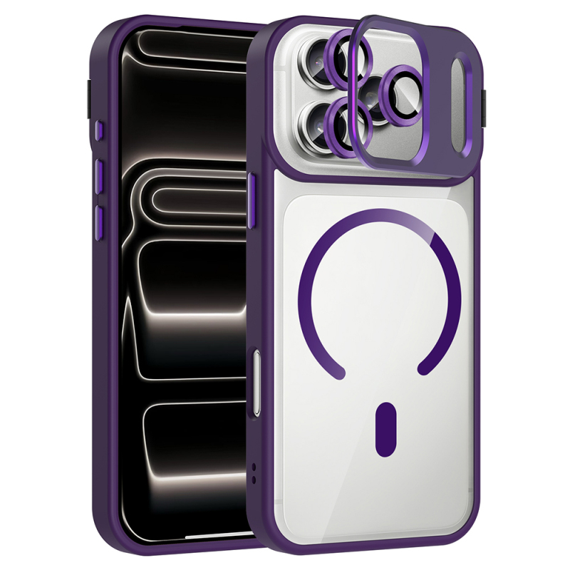 Apple iPhone 17 Pro Max Case with Stand and Camera Lens Gift Zore Etro Cover with M-Safe Charging Function - 4