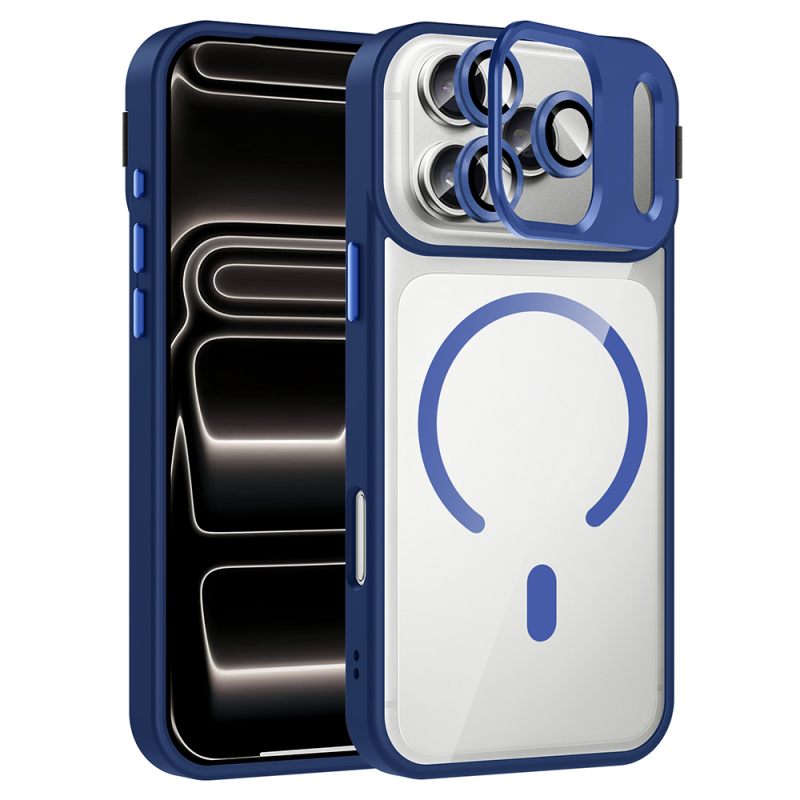 Apple iPhone 17 Pro Max Case with Stand and Camera Lens Gift Zore Etro Cover with M-Safe Charging Function - 5