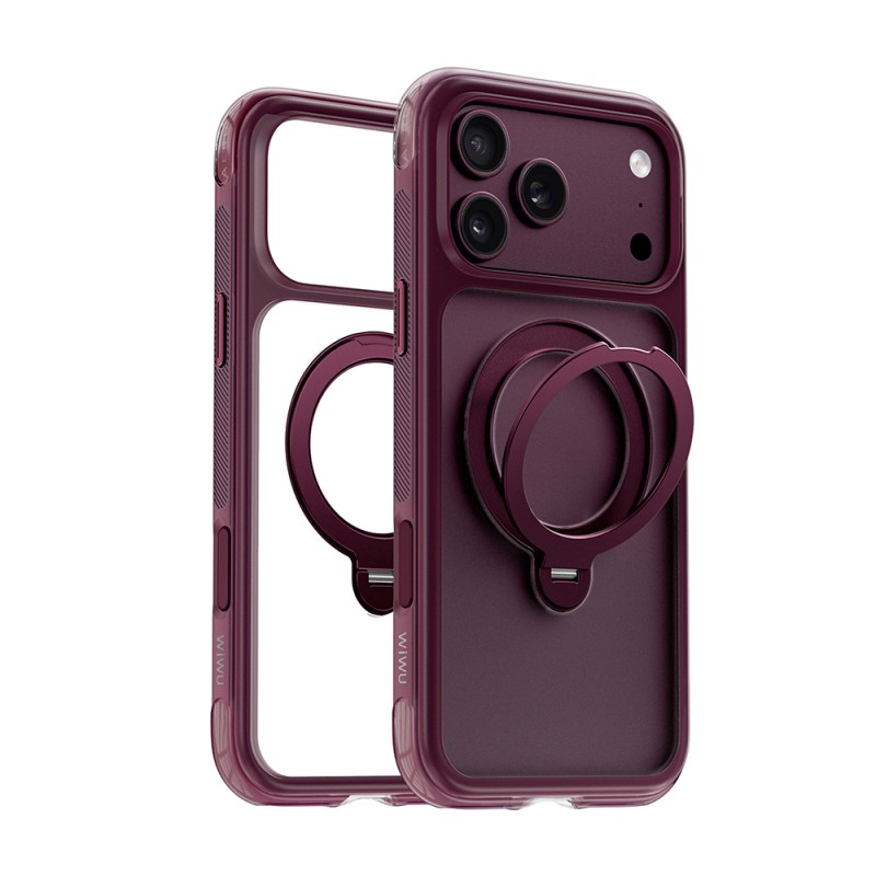 Apple iPhone 17 Pro Max Case Wiwu AS-203 AeroShield Ultra Series M-safe Charging Enabled Airbag Designed Stand Cover - 38