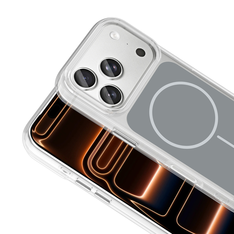 Apple iPhone 17 Pro Max Case Zore Iconic Hard Silicone Cover with Metal Button Design and M-Safe Charging Feature - 13