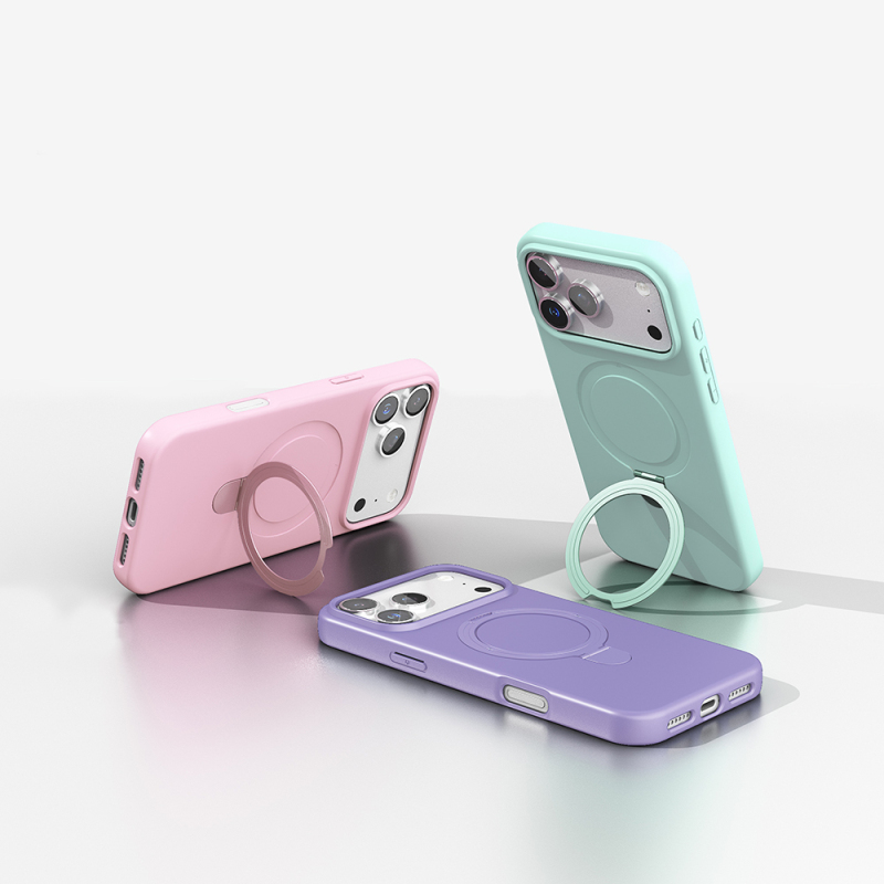 Apple iPhone 17 Pro Max Case Zore Samara Cover with M-safe Charging Stand - 9