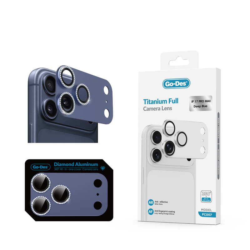 Apple iPhone 17 Pro Max Go Des FC006 Diamond Titanium Series Anti-Reflective Camera Lens Protector - 2
