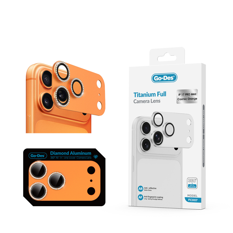 Apple iPhone 17 Pro Max Go Des FC006 Diamond Titanium Series Anti-Reflective Camera Lens Protector - 4