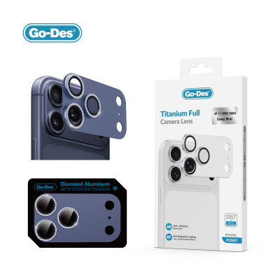 Apple iPhone 17 Pro Max Go Des FC006 Diamond Titanyum Serisi Anti Reflective Kamera Lens Koruyucu - 2