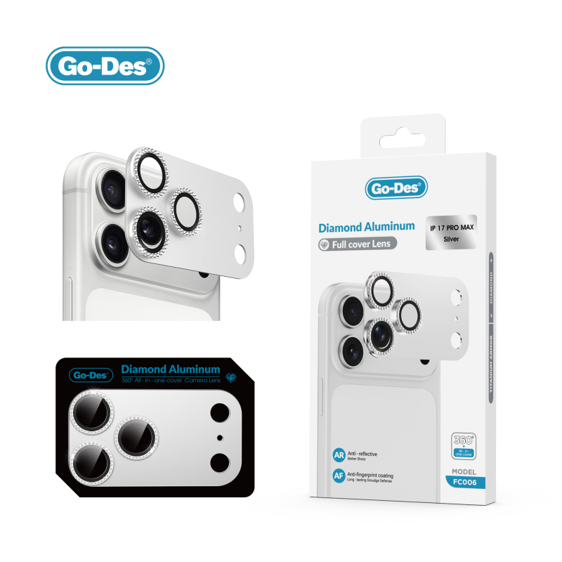 Apple iPhone 17 Pro Max Go Des FC006 Diamond Titanyum Serisi Anti Reflective Kamera Lens Koruyucu - 3