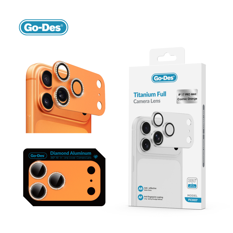 Apple iPhone 17 Pro Max Go Des FC006 Diamond Titanyum Serisi Anti Reflective Kamera Lens Koruyucu - 4