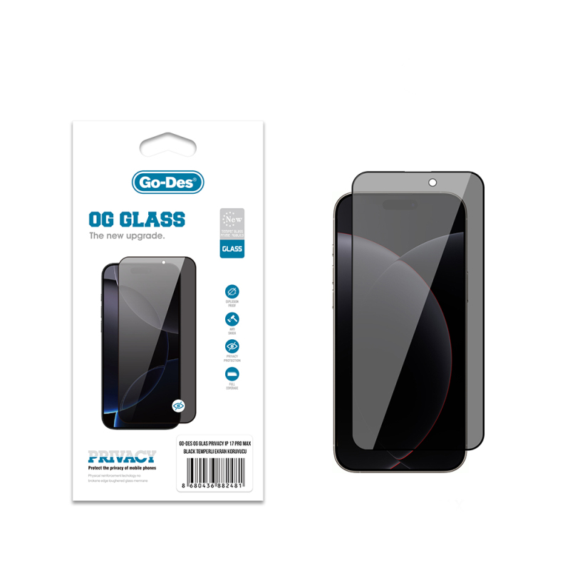 Apple iPhone 17 Pro Max Go Des OG Glass Privacy Antistatic Tempered Glass Screen Protector - 2