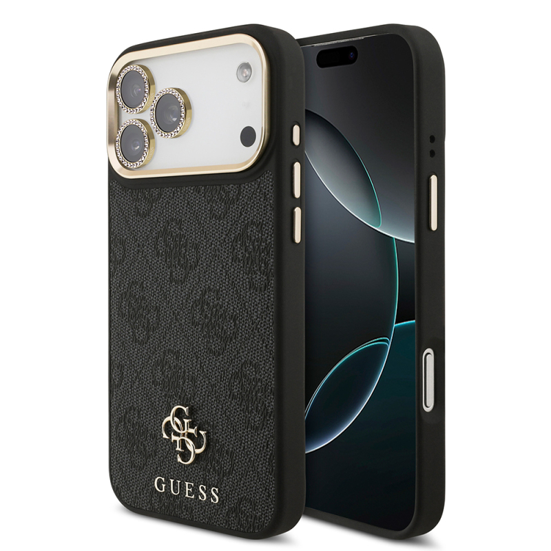 Apple iPhone 17 Pro Max Guess Original Licensed 4G and Text Logo Case + Screen Protector + Lens Protector 3-in-1 Accessory Set - 14