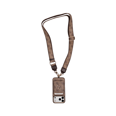 Apple iPhone 17 Pro Max Guess Orjinal Lisanslı 4G ve Yazı Logolu Kılıf + Kartlık + Askı İpi 3in1 Aksesuar Seti - 17