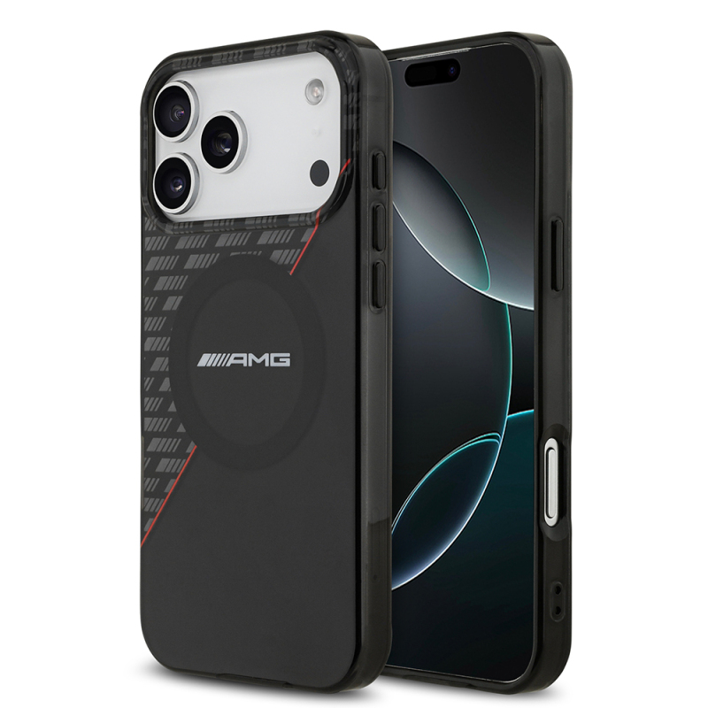 Apple iPhone 17 Pro Max Kılıf AMG Orjinal Lisanslı M-safe Şarj Özellikli Çift Katmanlı Kırmızı Çapraz Çizgili Kapak - 2