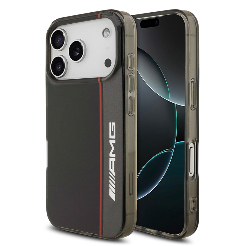 Apple iPhone 17 Pro Max Kılıf AMG Orjinal Lisanslı M-safe Şarj Özellikli IML Baskı Logolu Çift Katmanlı Bow Lines Kapak - 1