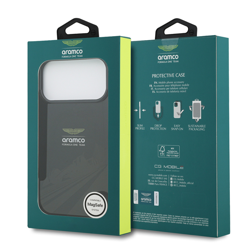 Apple iPhone 17 Pro Max Kılıf Aston Martin Orjinal Lisanslı M-safe Şarj Özellikli IML Baskı Logolu Formula Tasarımlı Kapak - 9