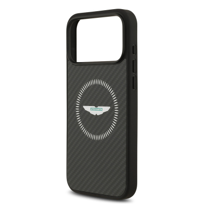Apple iPhone 17 Pro Max Kılıf Aston Martin Orjinal Lisanslı M-safe Şarj Özellikli Karbon Fiber Kevlar Kapak - 7