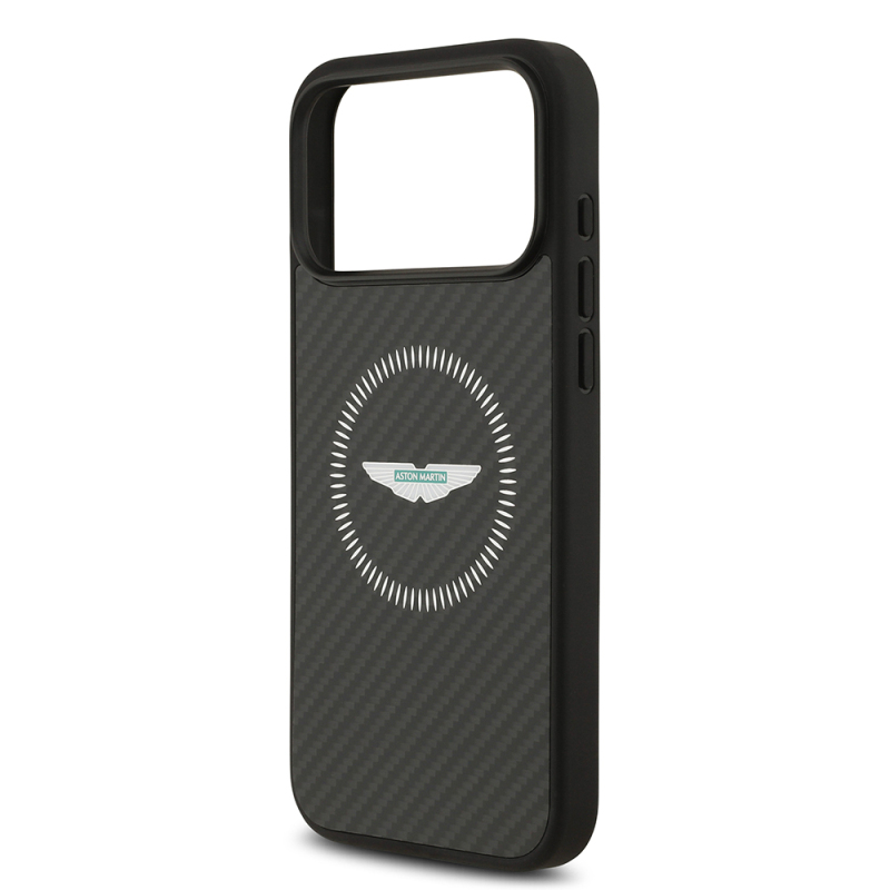 Apple iPhone 17 Pro Max Kılıf Aston Martin Orjinal Lisanslı M-safe Şarj Özellikli Karbon Fiber Kevlar Kapak - 7