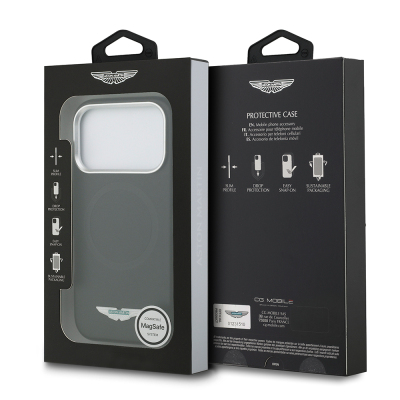 Apple iPhone 17 Pro Max Kılıf Aston Martin Orjinal Lisanslı M-safe Şarj Özellikli Metal Logolu PU Deri Kapak - 9