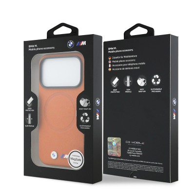 Apple iPhone 17 Pro Max Kılıf BMW Orjinal Lisanslı M-safe Şarj Özellikli Halka Tasarımlı M Logolu PU Deri Kapak - 8