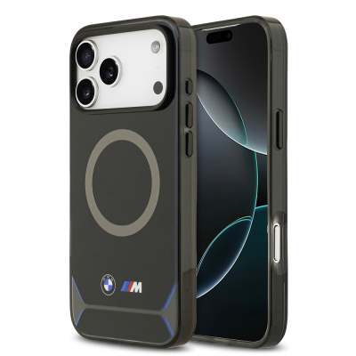 Apple iPhone 17 Pro Max Kılıf BMW Orjinal Lisanslı M-safe Şarj Özellikli Metal Buton Tasarımlı IML Baskılı M Dizayn Kapak - 1